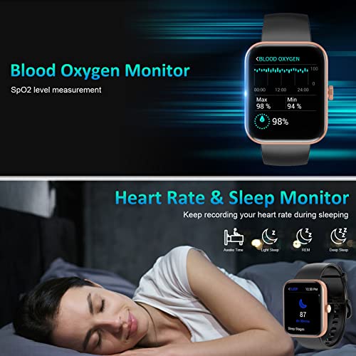 Smart Watch (Answer/Make Call), 1.7 Smartwatch Fitness Tracker for Android  and iOS Phones with Heart Rate Sleep Tracking, 28 Sport Modes, Blood