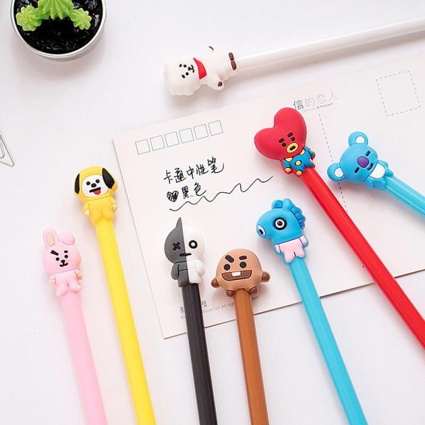 Kawaii-BT21-Tata-Chimmy-Kpop-Cartoon-Doll-Gel-Pen-Water-Pen-Ballpoint-Pen-Cute-Student-Stationery-1