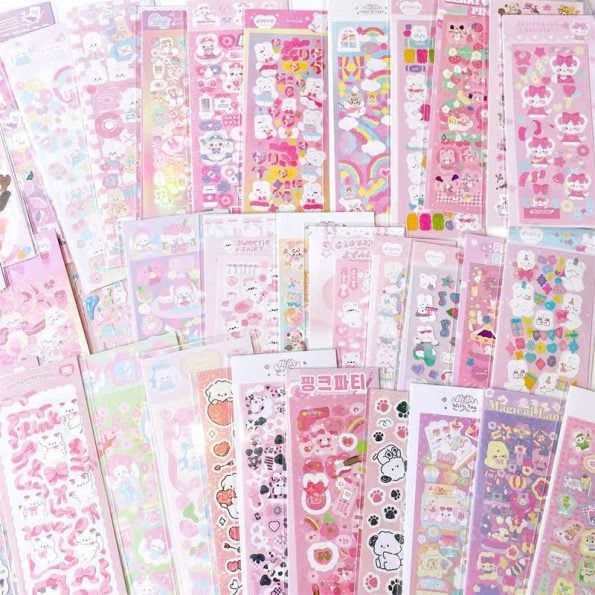 10pcs-20pcs-30pcs-Random-Sticker-Pack-Laser-Decorative-Kawaii-Album-Stickers-Korean-Stationery-DIY-Material-1