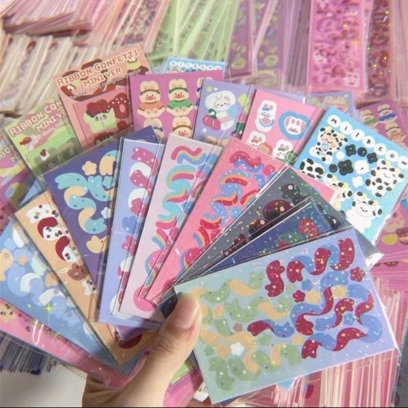 10pcs-20pcs-30pcs-Random-Sticker-Pack-Laser-Decorative-Kawaii-Album-Stickers-Korean-Stationery-DIY-Material-3