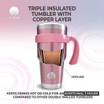ALBOR-Insulated-Tumbler-with-Lid-and-Straw-30-oz-Insulated-Coffee-Mug-with-Handle-Travel-Coffee-Mug-with-2-Lids-2-Metal-Straw-Brush-and-Storage-Bag-Rose-Gold-0