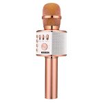 BONAOK-Wireless-Bluetooth-Karaoke-Microphone-3-in-1-Portable-Handheld-Mic-Speaker-for-All-SmartphonesGifts-for-Girls-Kids-Adults-All-Age-Q37Rose-Gold-0