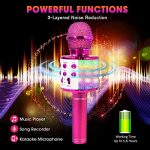 BlueFire-4-in-1-Karaoke-Wireless-Microphone-with-LED-Lights-Portable-Microphone-for-Kids-Great-Gifts-Toys-for-Kids-Girls-Boys-and-Adults-Purple-0