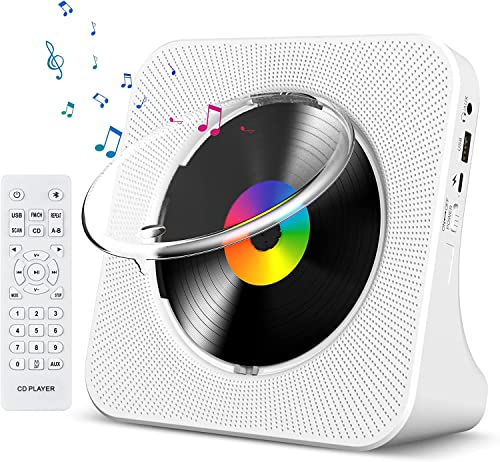 Gueray-CD-Player-Portable-Bluetooth-Desktop-CD-Player-for-Home-CD-Player-with-Timer-Built-in-HiFi-Speakers-with-LCD-Screen-Display-Home-Audio-Boombox-FM-Radio-USB-Type-c-MP3-Music-Player-0