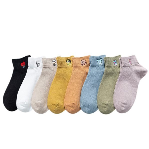 Kawaii-BT21-Socks-Anime-Cute-Cartoon-Cotton-Non-Slip-Low-Waist-Socks-Girl-Invisible-Boat-Socks-4
