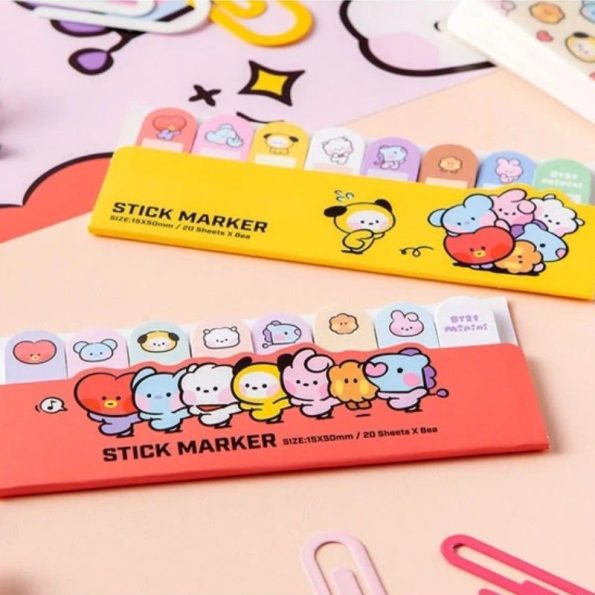 Kawaii-BT21-Sticker-Set-Anime-Cute-Cartoon-Mini-Series-Notepad-Sticker-Hand-Ledger-Notepad-Memo-Birthday