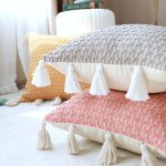 Knit-Cushion-Cover-45x45cm-Tassels-Boho-Style-Pillow-Cover-Grey-Ivory-Pink-Blue-Yellow-for-Home
