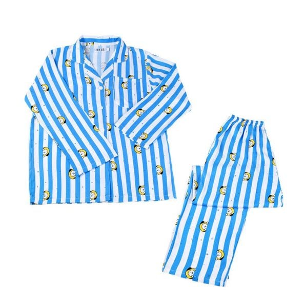 Kpop-Cartoon-Two-Piece-Pajamas-Suit-Kawaii-Love-Koala-Printed-Summer-Homewear-Korean-Bt21-Short-Sleeved-2
