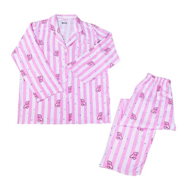 Kpop-Cartoon-Two-Piece-Pajamas-Suit-Kawaii-Love-Koala-Printed-Summer-Homewear-Korean-Bt21-Short-Sleeved-3
