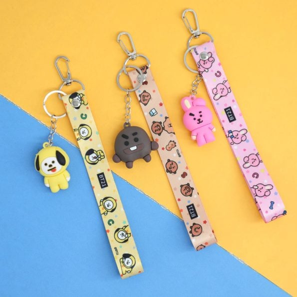 New-Bt21-Keychain-Kawaii-Animal-Cartoon-Soft-Rubber-Key-Ring-Lovely-Woman-Bag-Accessories-Cute-Mini-2
