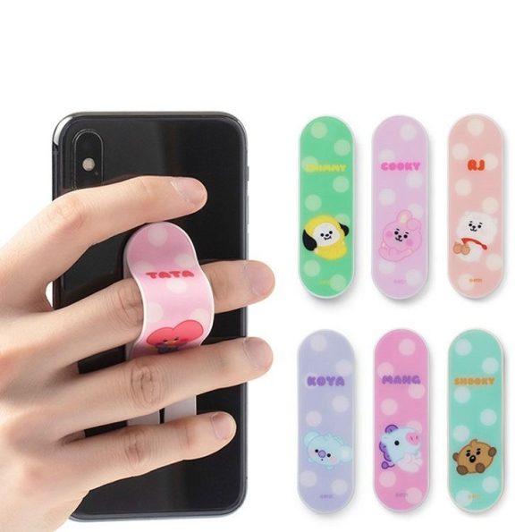 New-Bt21-Universal-Mobile-Phone-Finger-Strap-Holder-Elastic-Push-Pull-Invisible-Finger-Buckle-Cute-Practical