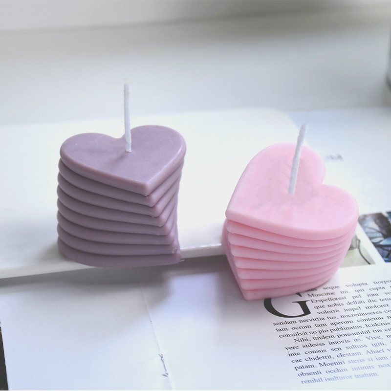 3D Rotating Love Candle Mold Stacking Heart-shaped Aromatic : kpopita