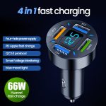 66W-4-Ports-USB-Car-Charger-Fast-Charging-PD-Quick-Charge-3-0-USB-C-Car