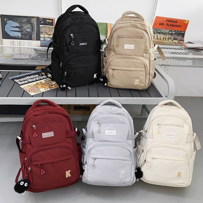 JULYCCINO Multifunction Waterproof Buckle Backpack Korean Style School Bag  : kpopita