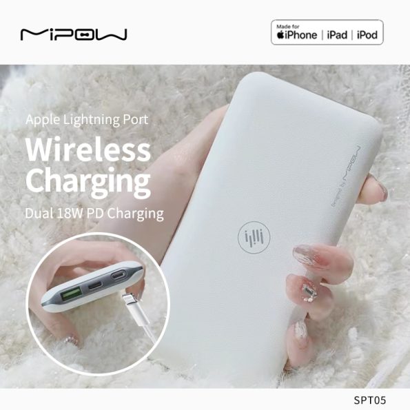 MIPOW-Wireless-Charger-Power-bank-10000mAh-power-bank-free-shipping-Fast-Charging-External-Battery-Portable-Charger