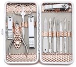 Manicure-Set-Professional-Nail-Clippers-Kit-Pedicure-Care-Tools-Stainless-Steel-Grooming-Kit-12Pcs-for-Travel-or-Home-Rose-Gold-0