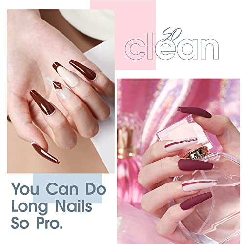 Gel X Nail Kit - 2 in 1 Nail Glue and Base Coat with Clear and Apricot  Color, 500Pcs Coffin Nail Tips and UV Lamp - All-in-One Gel Nail Kit