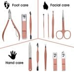 Nail-Clippers-and-Beauty-Tool-Portable-Set-Rose-Gold-Martensitic-Stainless-Steel-Manicure-Set-12-in-1-with-Pink-Leather-Bag-Suitable-for-Home-Workplace-Outdoor-Travel-Gift-Giving-Beauty-Salon-0