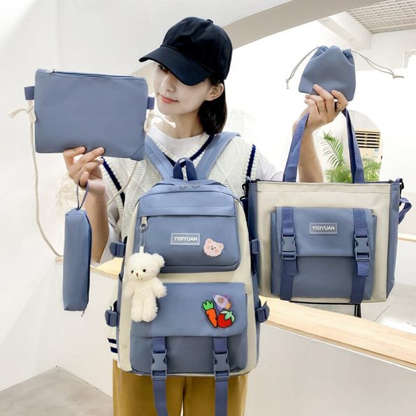 Trendy-Girl-Waterproof-Travel-Backpack-Fashion-Panelled-Nylon-Women-Backpack-Student-Shoulder-Bag-Korean-Style-Schoolbag-1