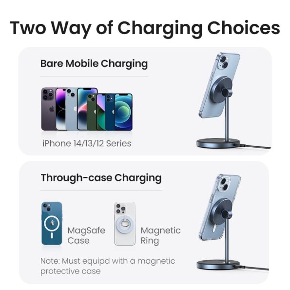 UGREEN-Magnetic-Wireless-Charging-Stand-20W-Max-Power-2-in-1-Charging-Stand-For-iPhone-14-3