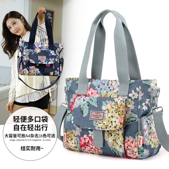 Women-s-Floral-Pastoral-Shoulder-Bag-Large-Capacity-Nylon-HandBags-Waterproof-Casual-Top-handle-Ladies-Travel