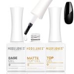 modelones-Matte-Gel-Top-Coat-3-Pcs-No-Wipe-Gel-Top-and-Base-CoatVelvet-Matte-Glossy-Shine-Clear-Effect-Soak-Off-Nail-Lamp-Long-Lasting-Gel-Polish-Gel-Top-Base-Coat-for-Home-Salon-Use-10ml-0