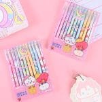 6Pcs-set-Kpop-Bt21-Erasable-Gel-Pen-Cartoon-Kawaii-Anime-Blue-Black-Pocket-Pen-Creative-Office