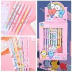 6Pcs/set Kpop Bt21 Erasable Gel Pen Cartoon Kawaii Anime