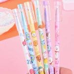 6Pcs-set-Kpop-Bt21-Erasable-Gel-Pen-Cartoon-Kawaii-Anime-Blue-Black-Pocket-Pen-Creative-Office