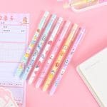 6Pcs-set-Kpop-Bt21-Erasable-Gel-Pen-Cartoon-Kawaii-Anime-Blue-Black-Pocket-Pen-Creative-Office