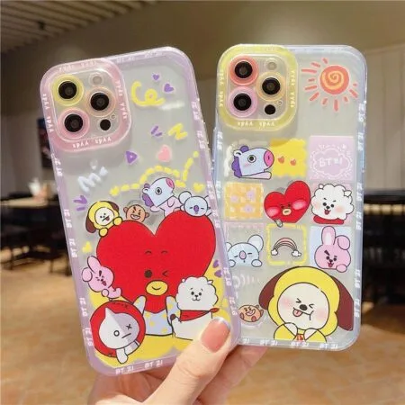 Anime Bt21 Kawaii Phone Case for Iphone 11/12/13Promax Soft Silicone