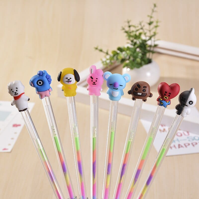 Kawaii-BT21-Tata-Chimmy-Kpop-Cartoon-Doll-Gel-Pen-Water-Pen-Ballpoint-Pen-Cute-Student-Stationery-4