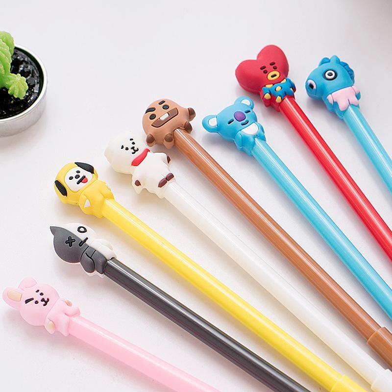 Kawaii-BT21-Tata-Chimmy-Kpop-Cartoon-Doll-Gel-Pen-Water-Pen-Ballpoint-Pen-Cute-Student-Stationery