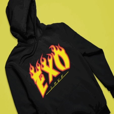 EXO Flame Hoodie, Exo Sweatshirt, Kpop Merch, Kpop Hoodie