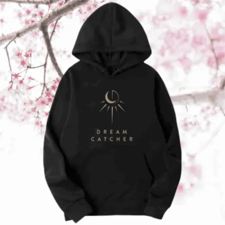 Kpop DREAMCATCHER Logo Unisex HOODIE Sweatshirt Black Cotton Hoodie