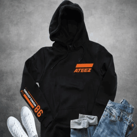 Personalized ATEEZ Black Crewneck Kpop Sweatshirt or Hoodie