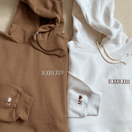Custom Embroidered Roman Numeral Hoodie