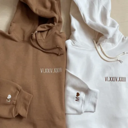 Custom Embroidered Roman Numeral Hoodie