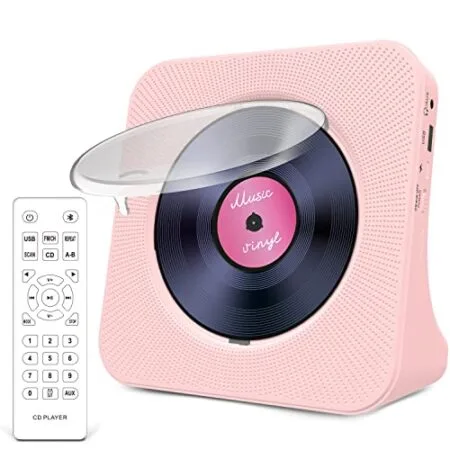 Greadio CD Player Portable with Bluetooth 5.0, HiFi Sound Speaker, CD Music Player with Remote Control, Dust Cover, FM…