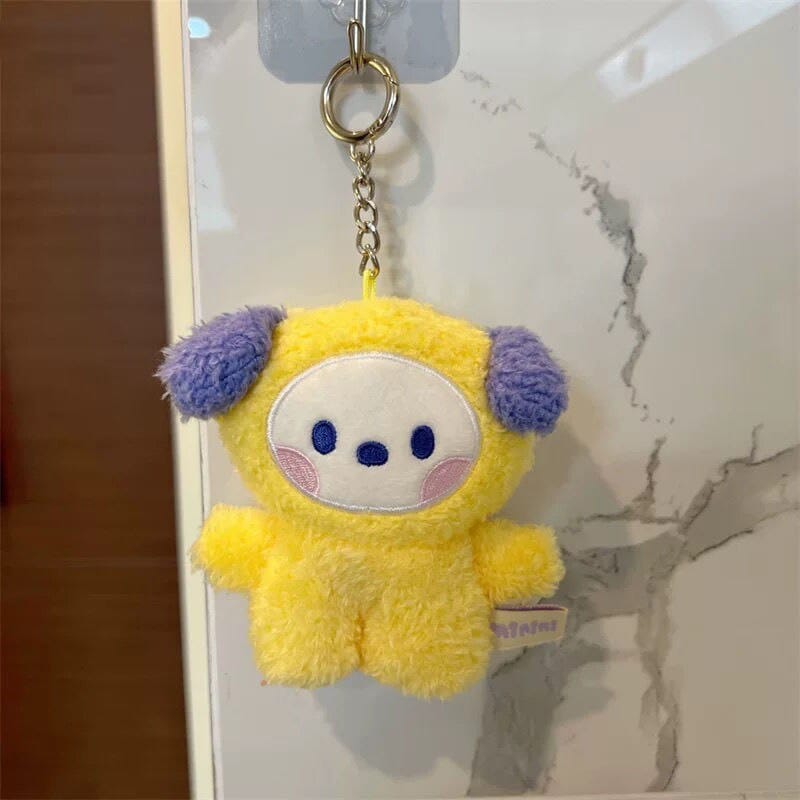10cm-Cartoon-Bt21-Plush-Doll-Keychain-Kawaii-Cute-Rj-Chimmy-Cooky-Bag-Pendant-Girl-Key-Ring-3