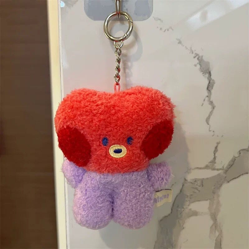 10cm-Cartoon-Bt21-Plush-Doll-Keychain-Kawaii-Cute-Rj-Chimmy-Cooky-Bag-Pendant-Girl-Key-Ring-5