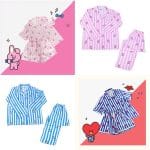 Bt21 Kawaii أنيمي الفتاة منامة قصيرة الأكمام قسم