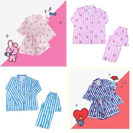 Bt21 Kawaii أنيمي الفتاة منامة قصيرة الأكمام قسم