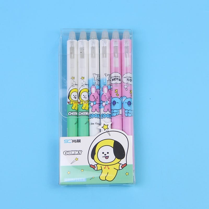 6Pcs-set-0-5Mm-Erasable-Bt21-Neutral-Pens-Kawaii-Students-Stationery-Students-Office-Writing-Press-The-2