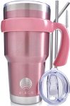 ALBOR Insulated Tumbler with Lid and Straw - 30 oz Insulated Coffee Mug with Handle, Travel Coffee Mug with 2 Lids, 2…
