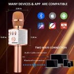 BONAOK-Wireless-Bluetooth-Karaoke-Microphone-3-in-1-Portable-Handheld-Mic-Speaker-for-All-SmartphonesGifts-for-Girls-Kids-Adults-All-Age-Q37Rose-Gold-0