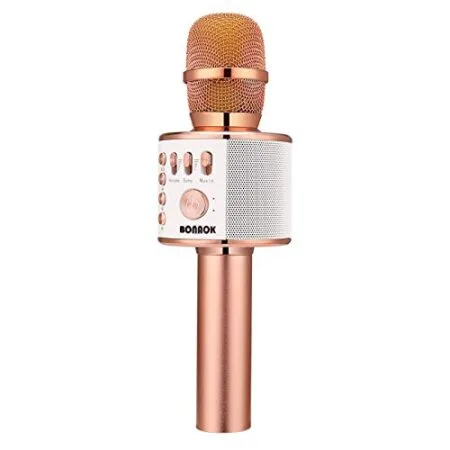 BONAOK Wireless Bluetooth Karaoke Microphone, 3-in-1 Portable Handheld Mic Speaker for All Smartphones,Gifts for Girls…