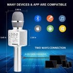 BONAOK-Wireless-Bluetooth-Karaoke-Microphone3-in-1-Portable-Handheld-Mic-Speaker-for-All-SmartphonesGifts-for-Kids-Adults-All-Age-Q37Silver-0