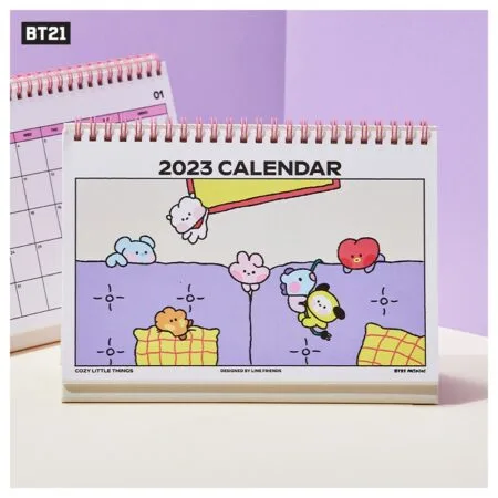 BT21 Cartoon Minini Series Desk Calendar Anime Printing 2023
