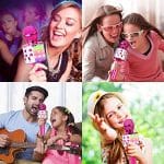BlueFire-4-in-1-Karaoke-Wireless-Microphone-with-LED-Lights-Portable-Microphone-for-Kids-Great-Gifts-Toys-for-Kids-Girls-Boys-and-Adults-Purple-0